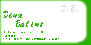 dina balint business card