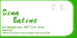 dina balint business card